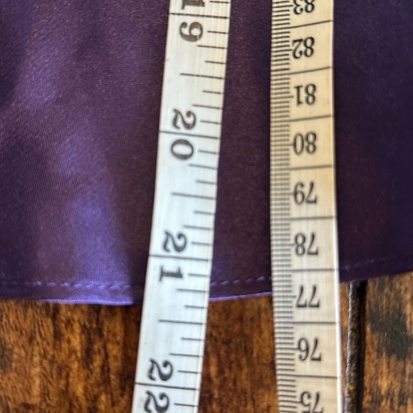 Linea Donatella | Purple Satin V-Neck Cami with Pink Lace Trim, Size S - Picture 7 of 8